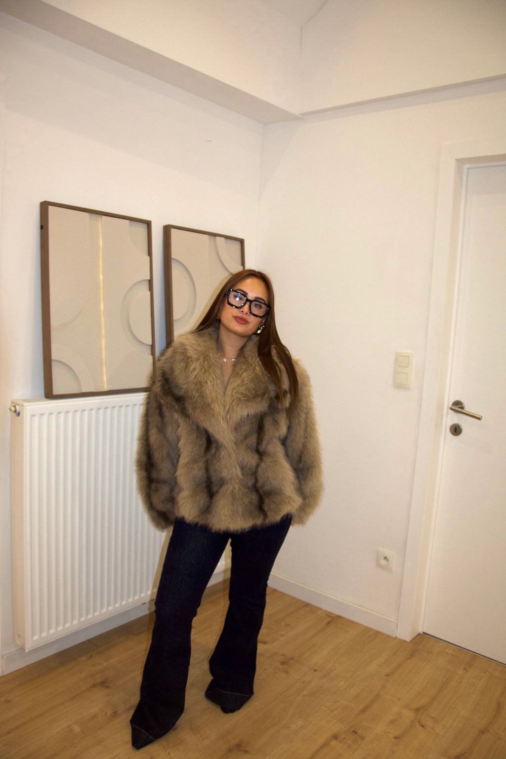 VANA FUR JACKET – TAUPE